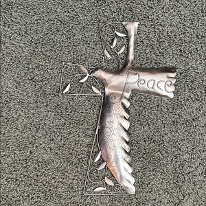 Silver Metal Cross Wall Decor
